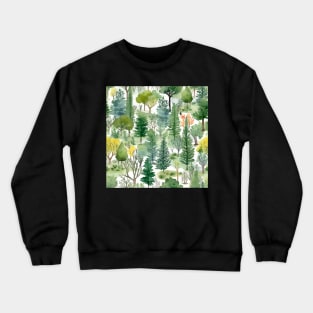 Pastel Oasis: A Serene Seamless Pattern of Trees and Plants in Soft Hues Crewneck Sweatshirt